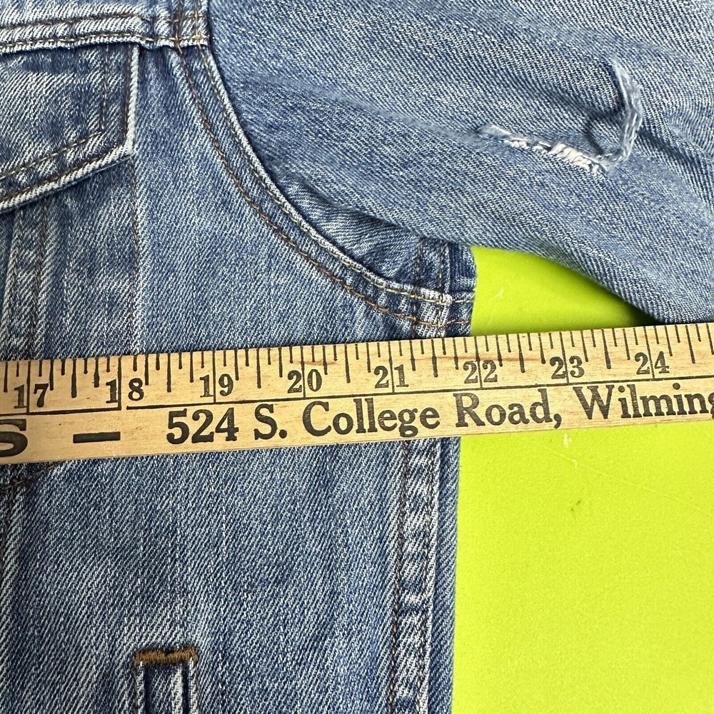 Vintage Levi's Blue Denim Jacket Standard Trucker Custom Painted Size M 70507 - Picture 14 of 14